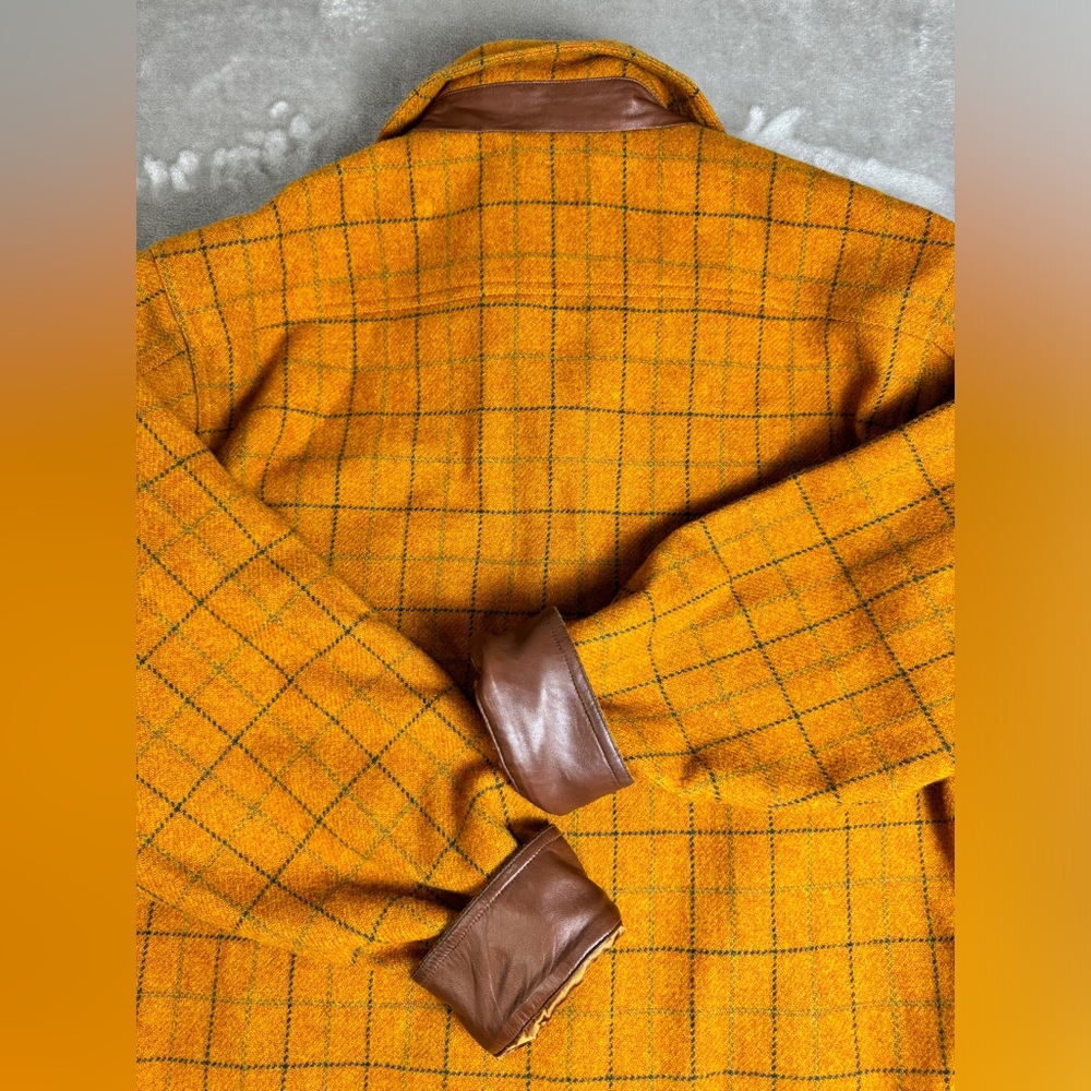 J. McLaughlin Orange Windowpane Wool Jacket - Picture 4 of 10